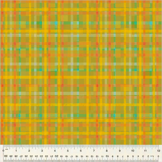 Fur-Ever Friends - Playful Plaid (Yellow) (Half Yard Cut) by Gareth Lucas with Windham Fabrics.