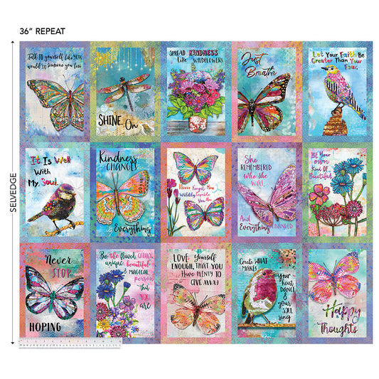 Shine On - Spread Kindness, Multi (36" Panel) - by Jennifer Lambein with Windham Fabrics