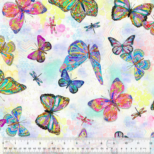 Shine On - Flutter, Multi (Half Yard Cut) - by Jennifer Lambein with Windham Fabrics