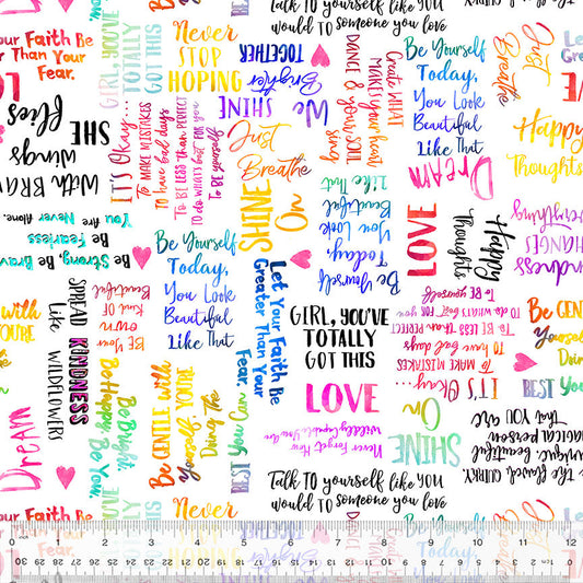 Shine On - Self-Love, Multi (Half Yard Cut) - by Jennifer Lambein with Windham Fabrics