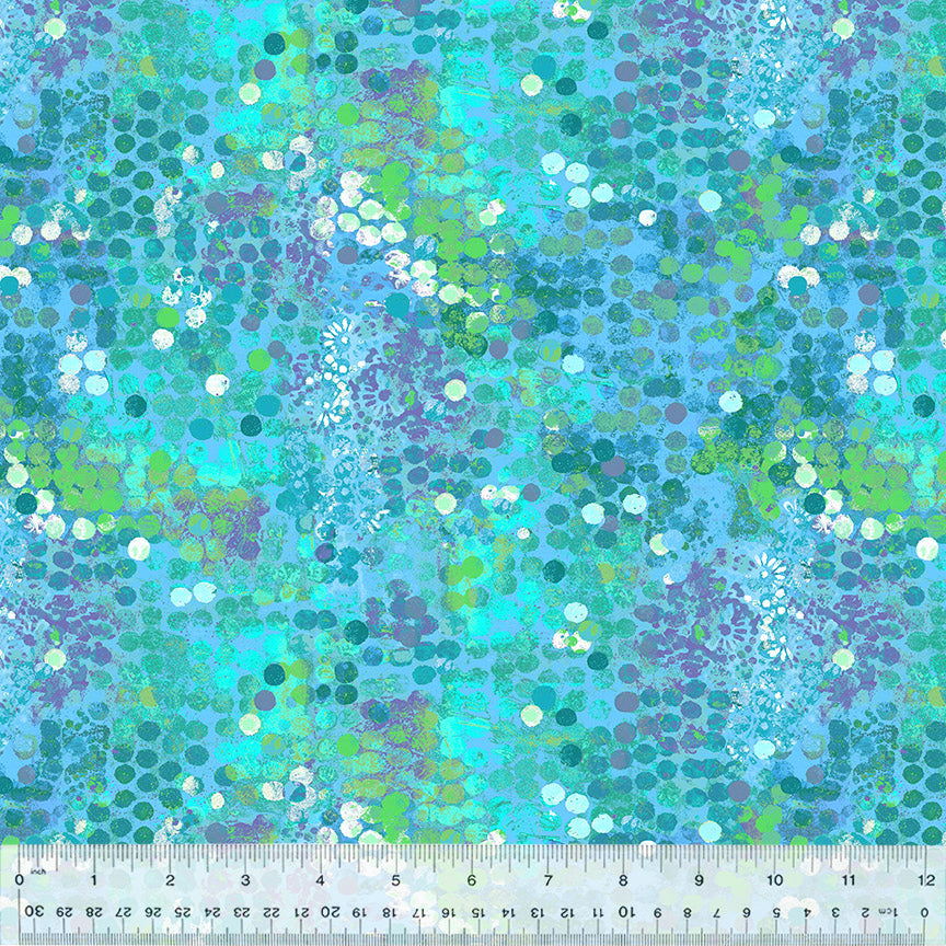 Shine On - Glimmer, Turquoise (Half Yard Cut) - by Jennifer Lambein with Windham Fabrics
