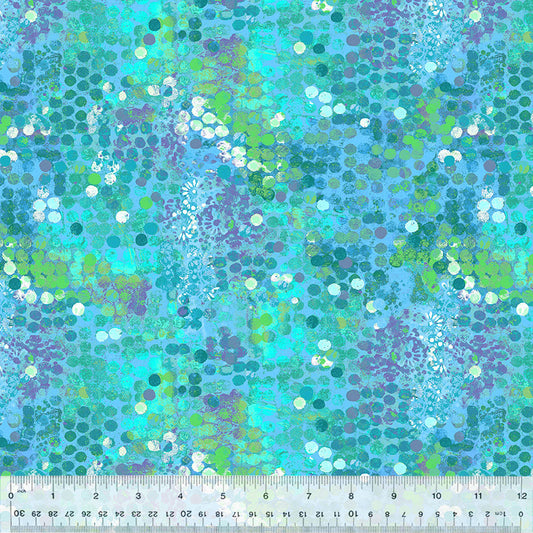 Shine On - Glimmer, Turquoise (Half Yard Cut) - by Jennifer Lambein with Windham Fabrics
