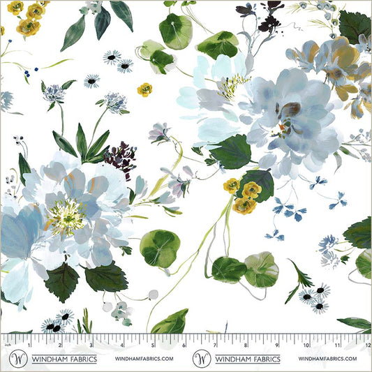 Bloomfield - Peony Garden White - by Kelly Ventura with Windham Fabrics