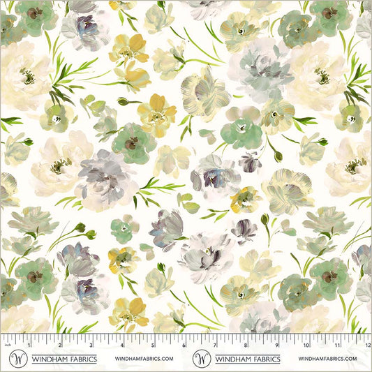 Bloomfield - Ranunculus Linen - by Kelly Ventura with Windham Fabrics