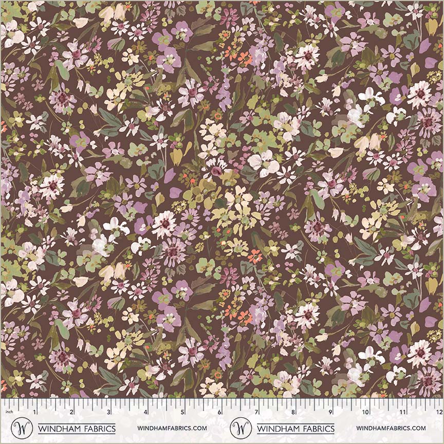 Bloomfield - Perennials Plum - by Kelly Ventura with Windham Fabrics