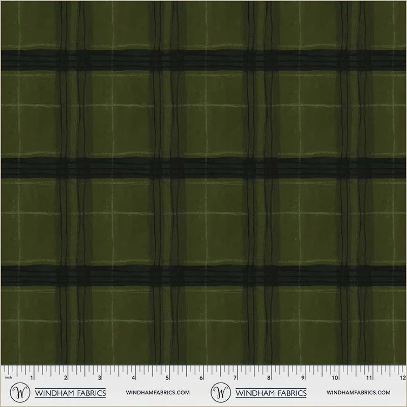 The Plaid One - Window Pane Plaid in Piney - by Marcia Derse with Windham Fabrics