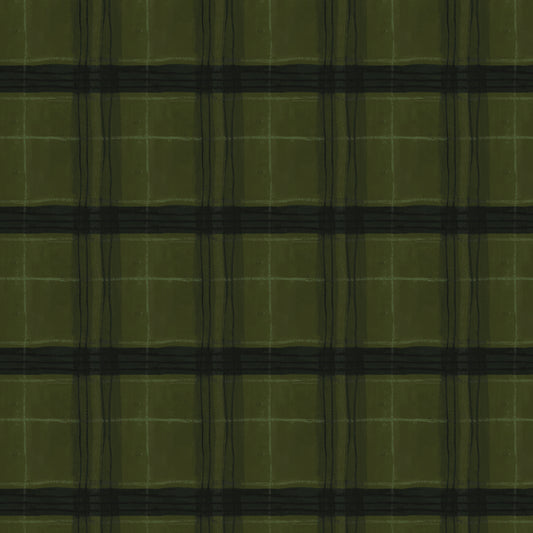 The Plaid One - Window Pane Plaid in Piney - by Marcia Derse with Windham Fabrics