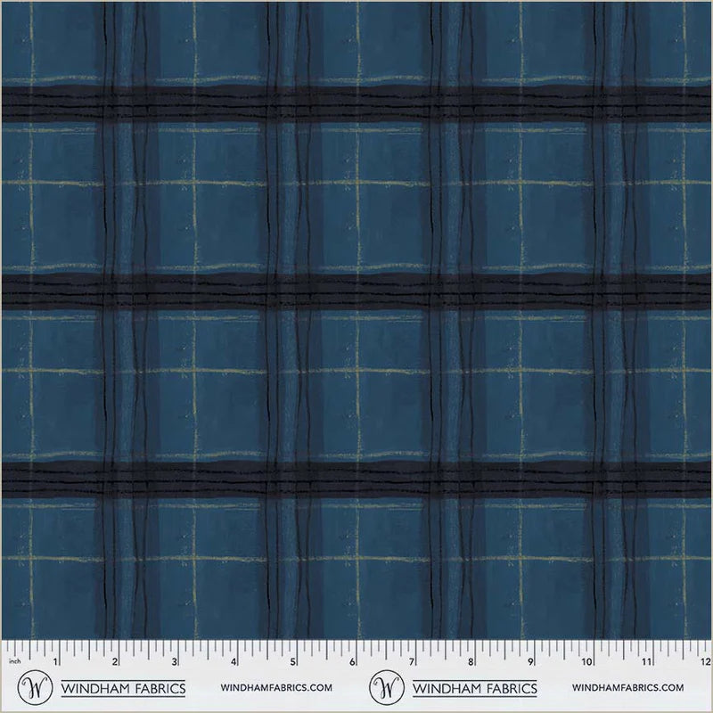 The Plaid One - Window Pane Plaid in Night Sky - by Marcia Derse with Windham Fabrics