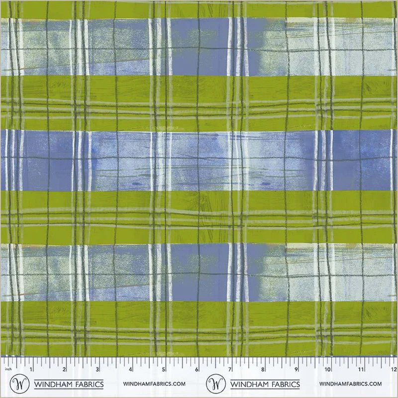 The Plaid One - Cool Lime Plaid - by Marcia Derse with Windham Fabrics