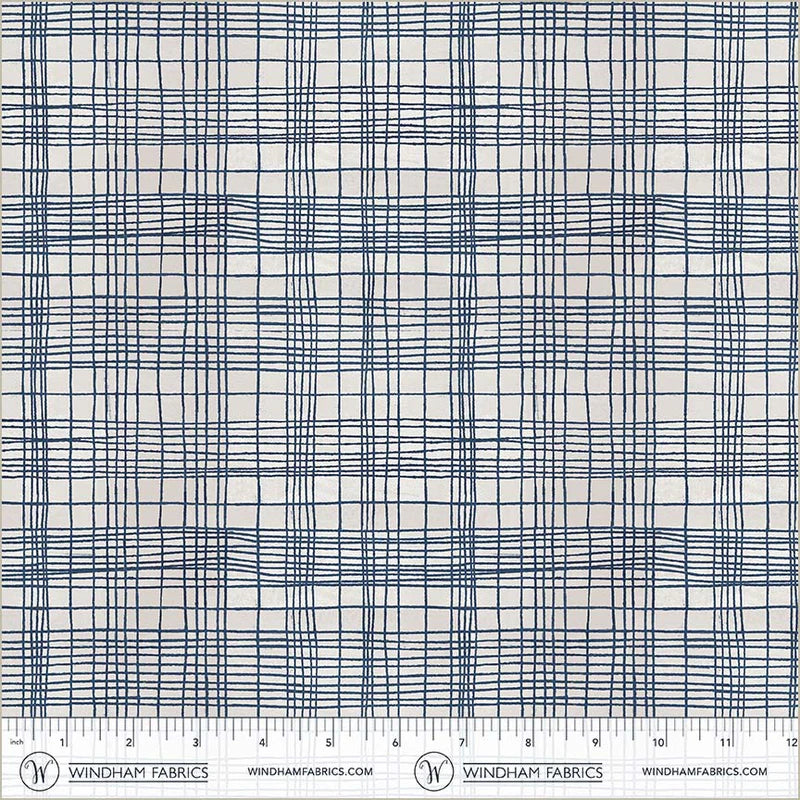 The Plaid One - String Theory Plaid in Nautical - by Marcia Derse with Windham Fabrics
