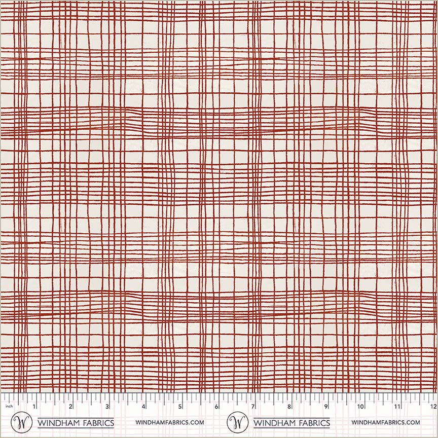 The Plaid One - String Theory Plaid in Pomegranate - by Marcia Derse with Windham Fabrics