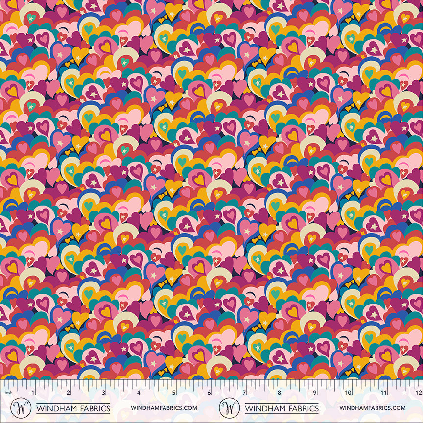 Love Dust in Red Light from Cosmos by Sally Kelly for Windham Fabrics