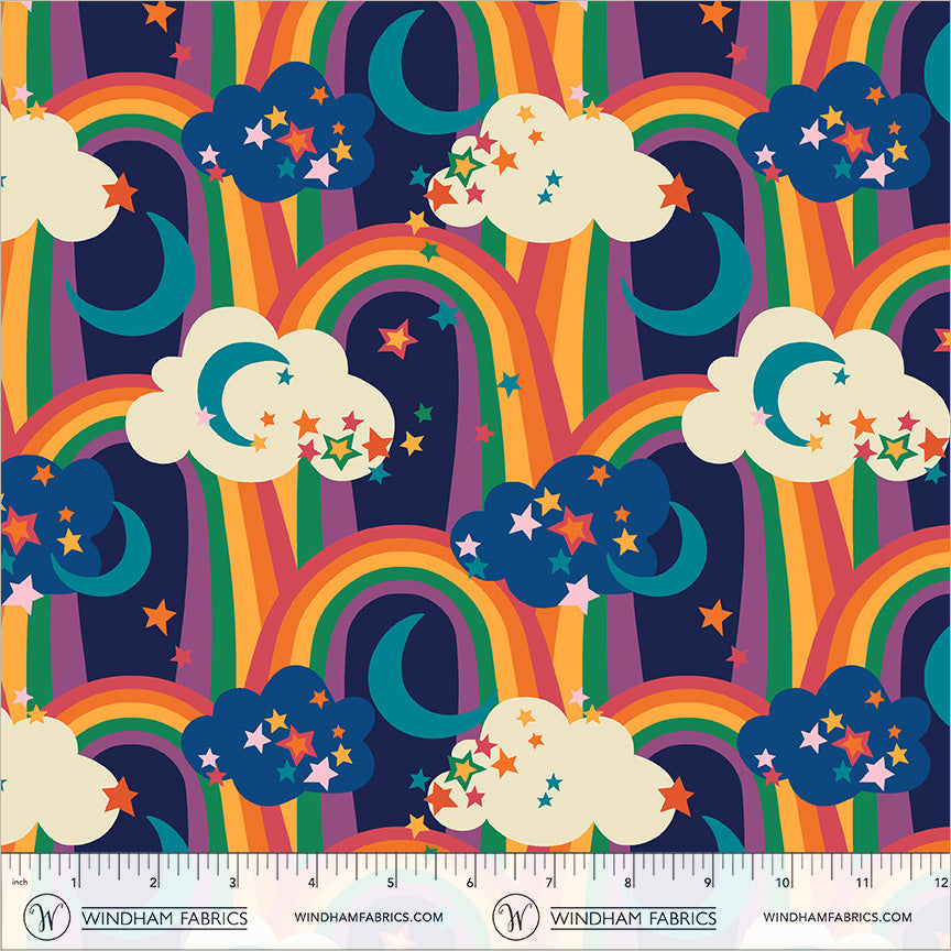 Iris Canvas Print in Deep Space from Cosmos by Sally Kelly for Windham Fabrics
