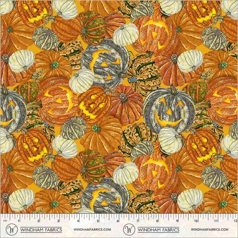 Midnight Hollow - Pumpkin Jumble in Spice - by Jennifer Lambein with Windham Fabrics