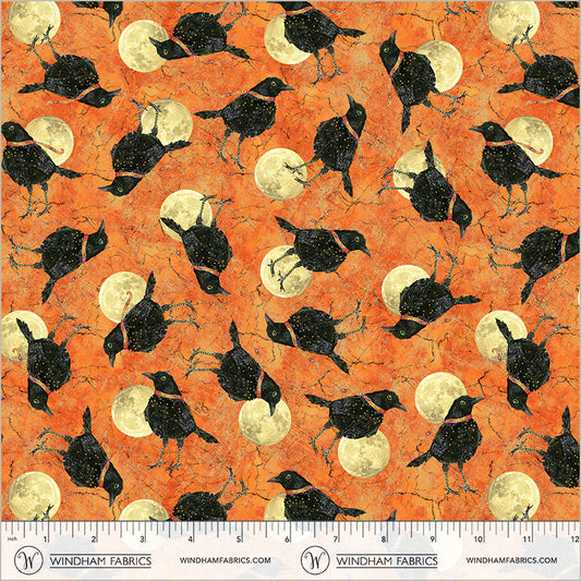 Midnight Hollow - Raven's Croak in Fiery - by Jennifer Lambein with Windham Fabrics