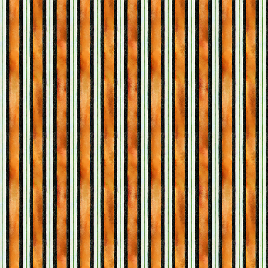 Midnight Hollow - Spooky Stripe in Spice - by Jennifer Lambein with Windham Fabrics