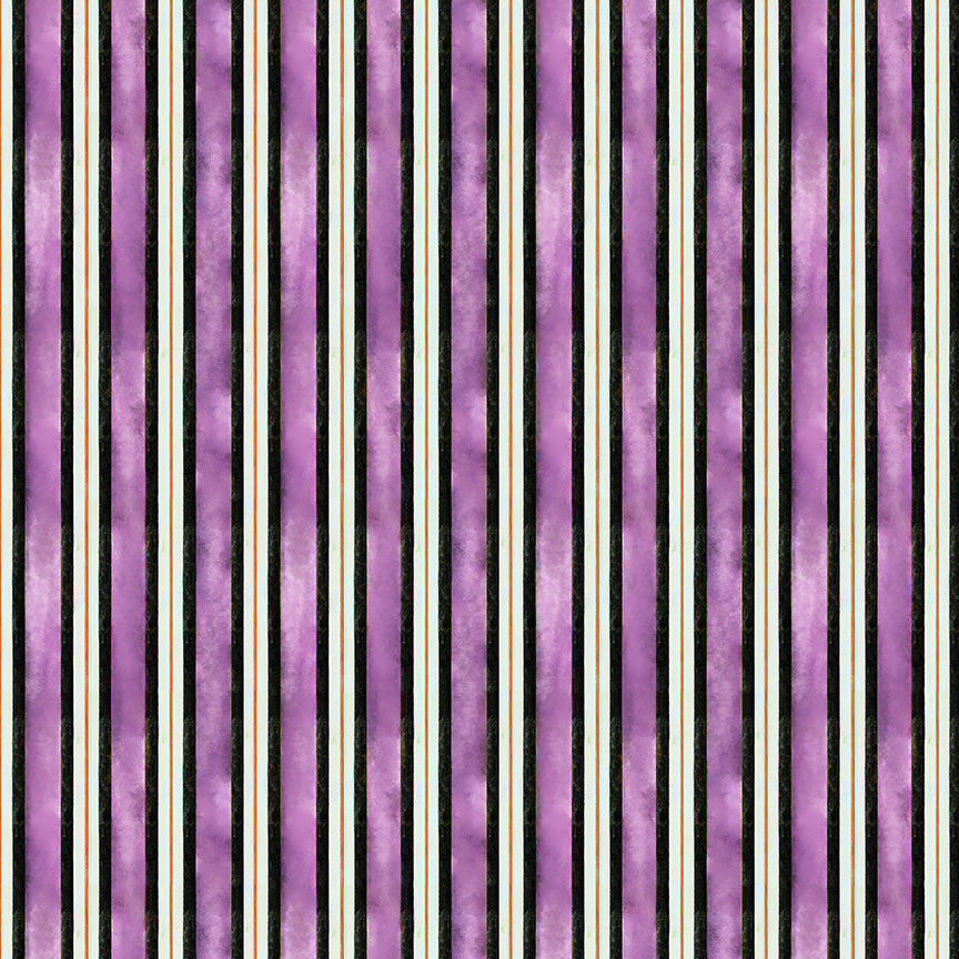 Midnight Hollow - Spooky Stripe in Wildberry - by Jennifer Lambein with Windham Fabrics