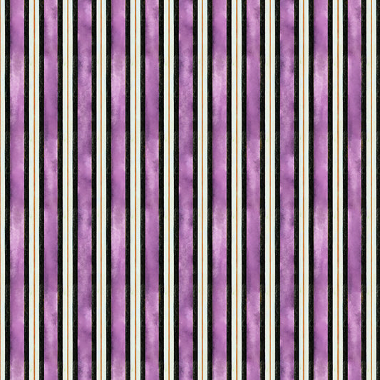 Midnight Hollow - Spooky Stripe in Wildberry - by Jennifer Lambein with Windham Fabrics
