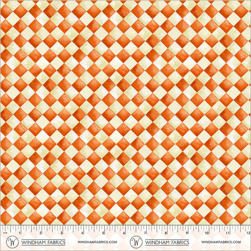 Midnight Hollow - Halloween Check in Fiery - by Jennifer Lambein with Windham Fabrics