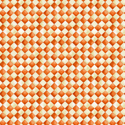 Midnight Hollow - Halloween Check in Fiery - by Jennifer Lambein with Windham Fabrics