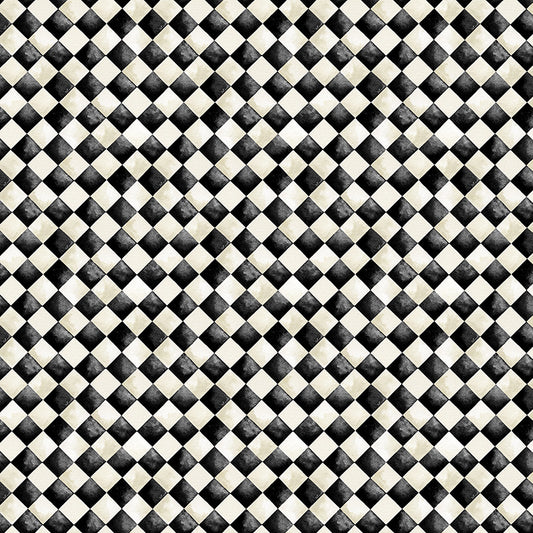 Midnight Hollow - Halloween Check in Midnight - by Jennifer Lambein with Windham Fabrics