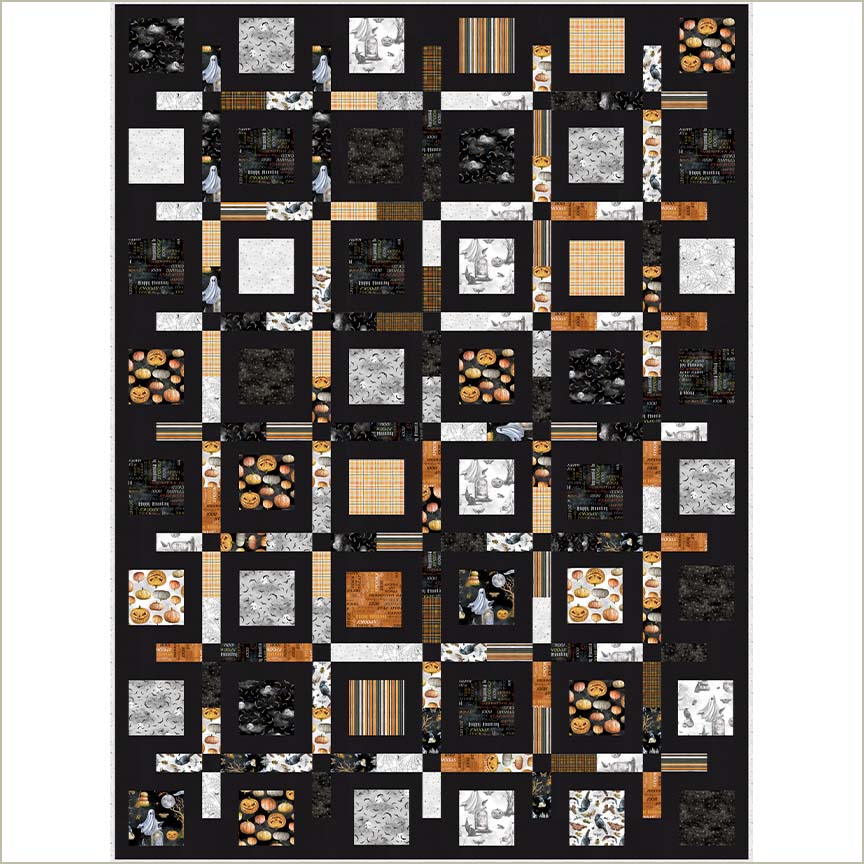 Boxed Up Quilt - Digital Quilt Top - featuring Happy Haunting by Leslie Trimbach