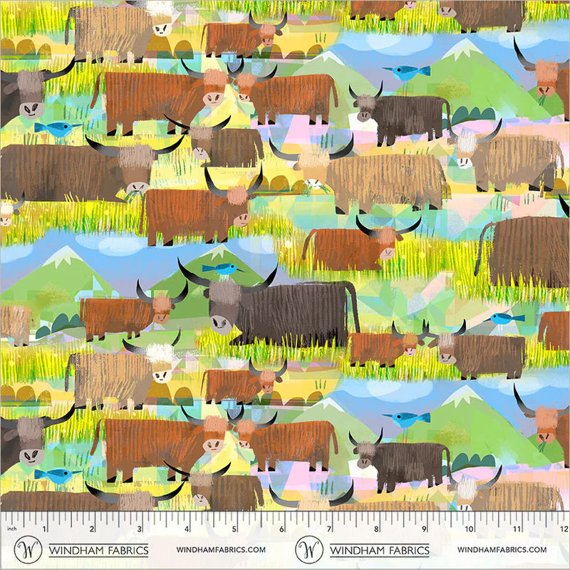 Animal Kingdom - Highland Cows - by Gareth Lucas with Windham Fabrics
