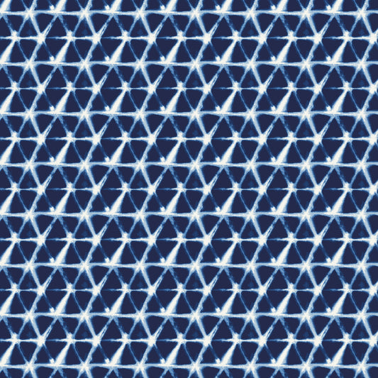 Shibori - Lattice in Indigo - by Whistler Studios with Windham Fabrics