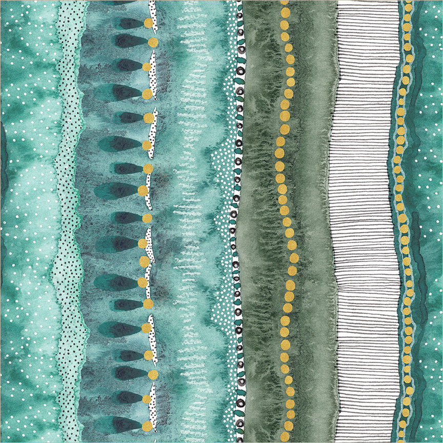 Pebble & Posy Ripple Jade quilt fabric by Essoldo Design