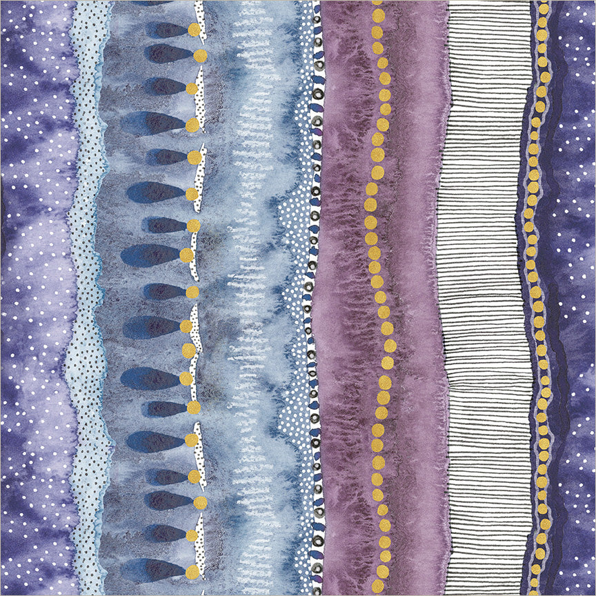 Pebble & Posy Ripple Amethyst quilt fabric by Essoldo Design