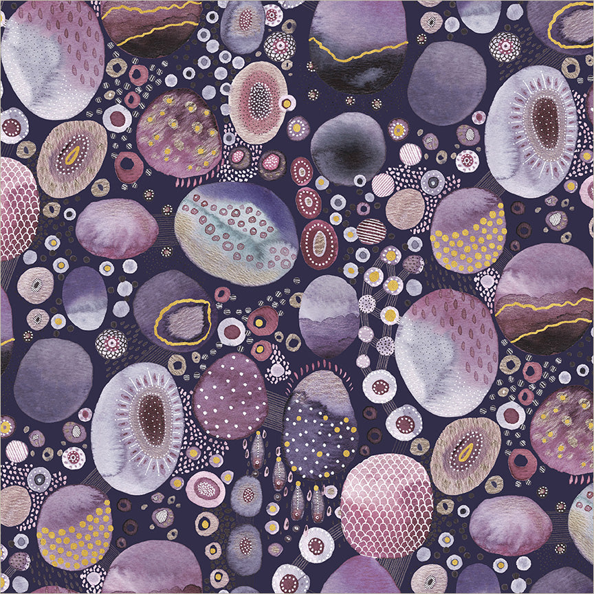 Pebble & Posy Pebblebrook Amethyst quilt fabric by Essoldo Design