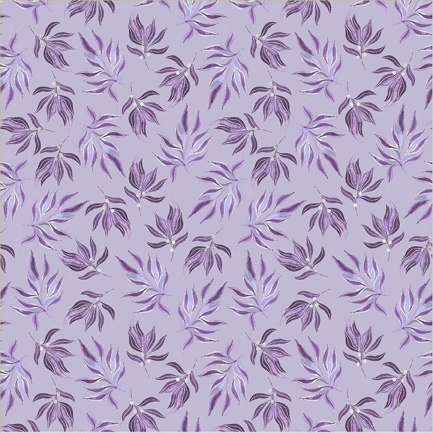Pebble & Posy Sprig Lilac quilt fabric by Essoldo Design