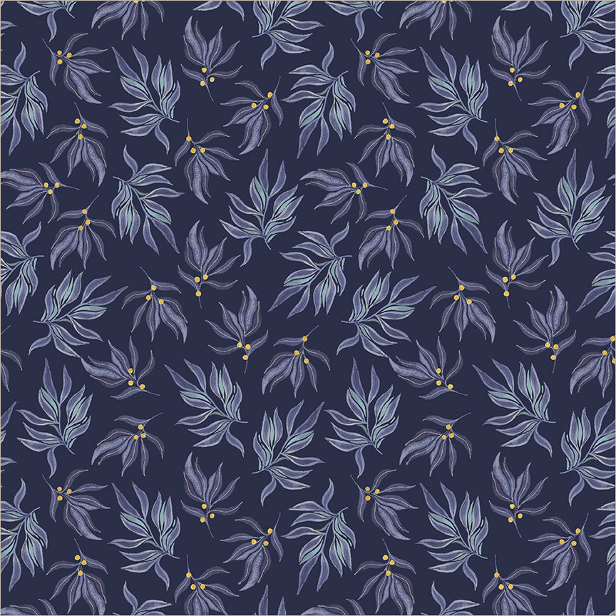 Pebble & Posy Sprig Violet quilt fabric by Essoldo Design