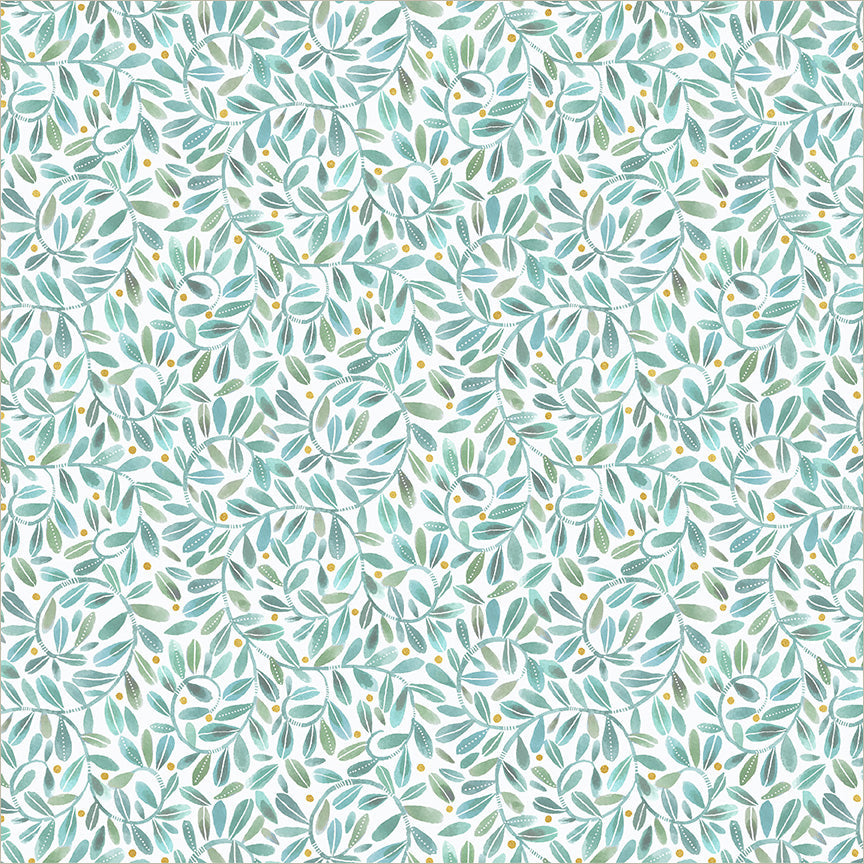 Pebble & Posy Ramble Jade quilt fabric by Essoldo Design