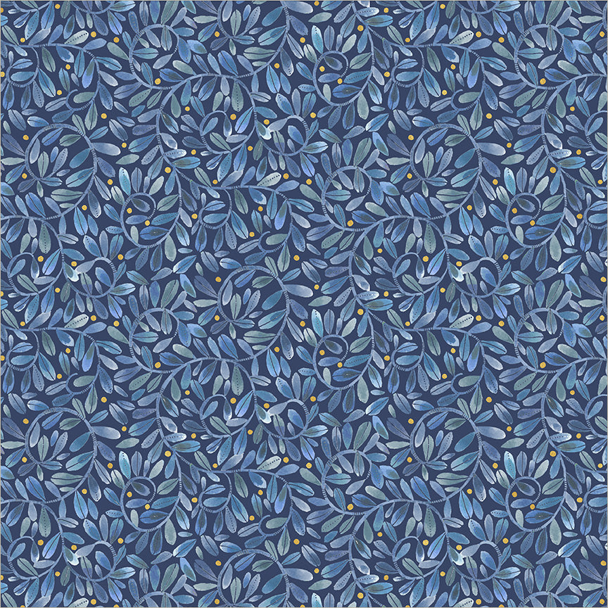 Pebble & Posy Ramble Sapphire quilt fabric by Essoldo Design