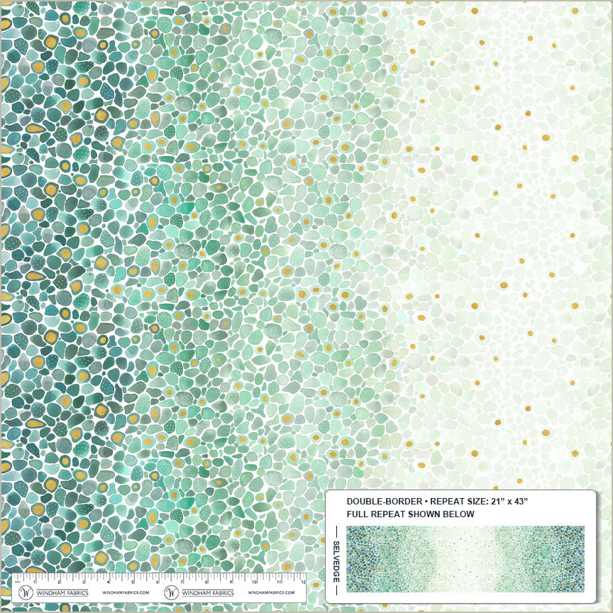 Additional view of Pebble & Posy Sea Glass Double Border in Jade