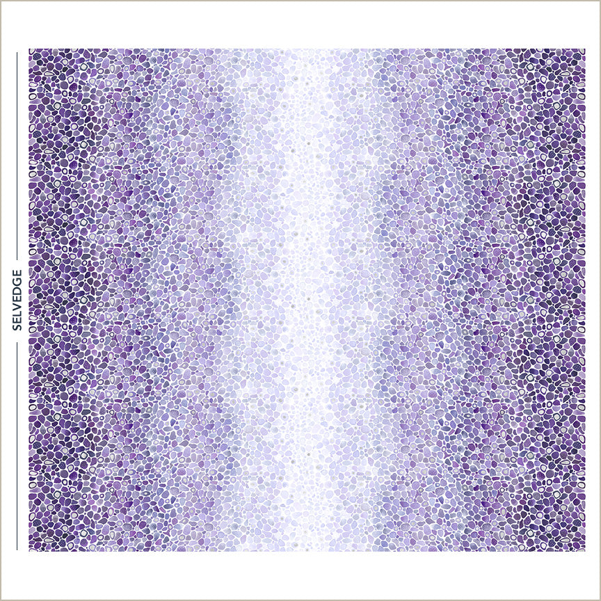 Pebble & Posy Sea Glass Double Border Lilac quilt fabric by Essoldo Design