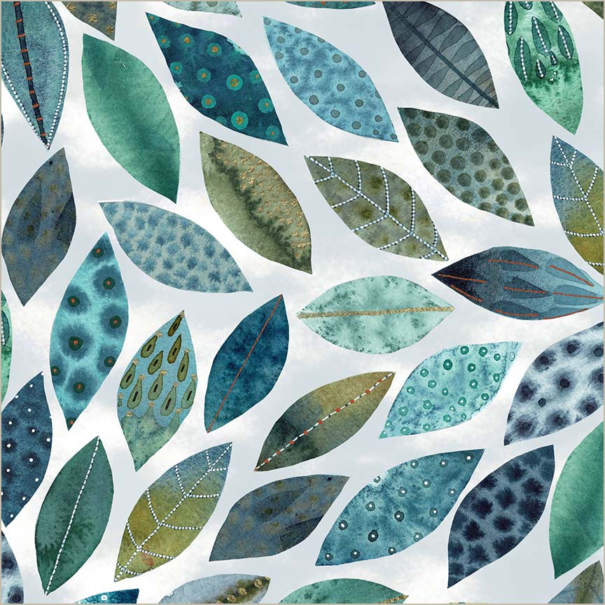 Pebble & Posy Forest Fall Jade wideback fabric by Essoldo Design