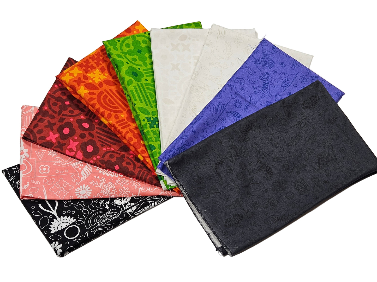 Sun Print 2025 Fat Quarter Bundle – Chromatic Creatures 9 by Alison Glass