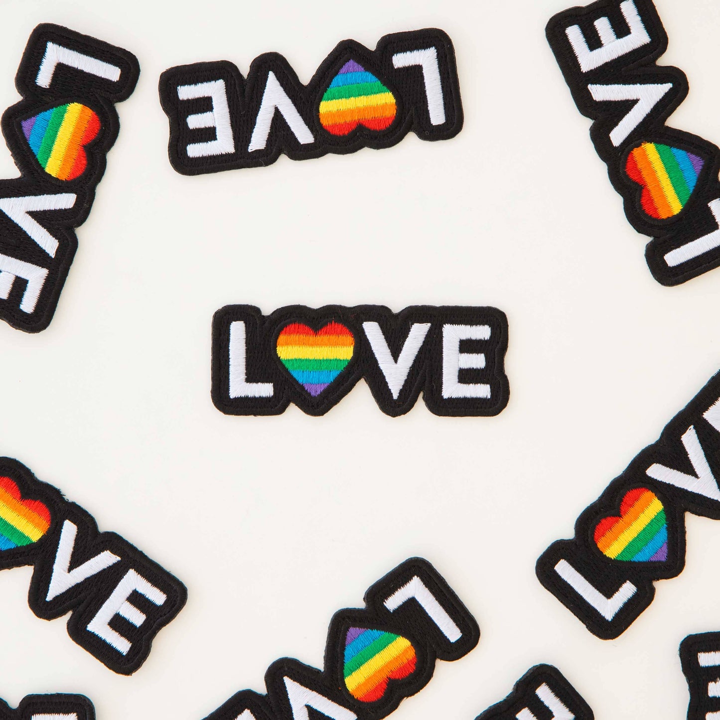 Sarah Hearts Love Pride Iron-On Patch