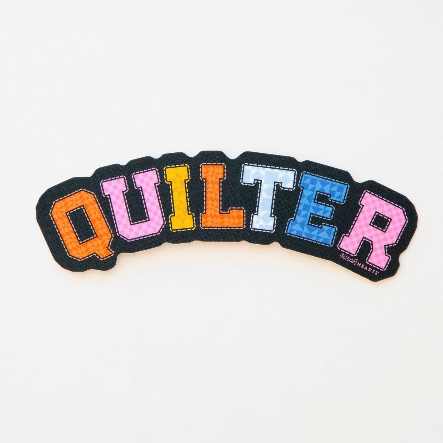 Sarah Hearts - Quilter Sticker - Vinyl Waterproof Sticker