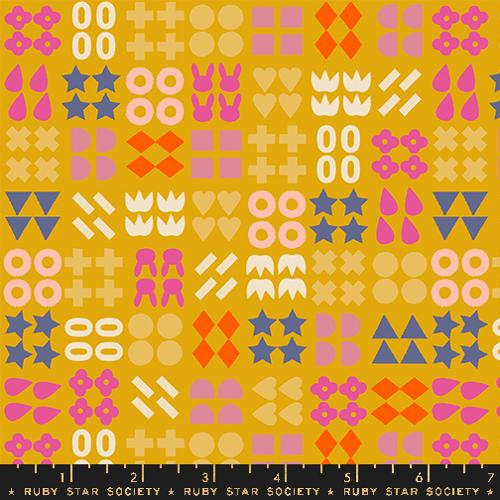 Woodland Park Fabric - Shapely - Goldenrod PRE-ORDER SHIPS IN JANUARY (Half Yard Cut) by Rashida Coleman Hale with Ruby Star Society