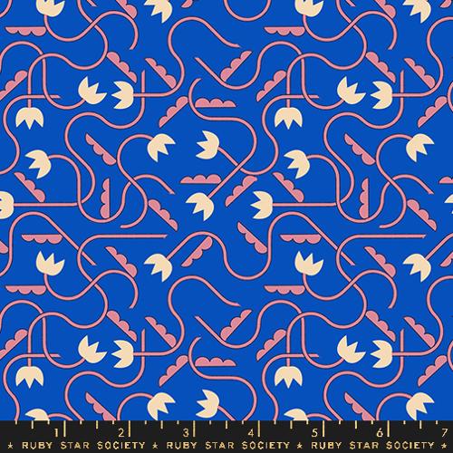 Woodland Park Fabric - That One Flower Print - Blue Ribbon PRE-ORDER SHIPS IN JANUARY (Half Yard Cut) by Rashida Coleman Hale with Ruby Star Society