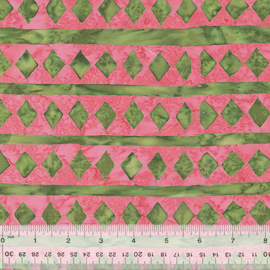 Stenographer's Notebook - Diamond, Watermelon, Batik (Half Yard Cut) from Marcia Derse with Anthology Fabrics