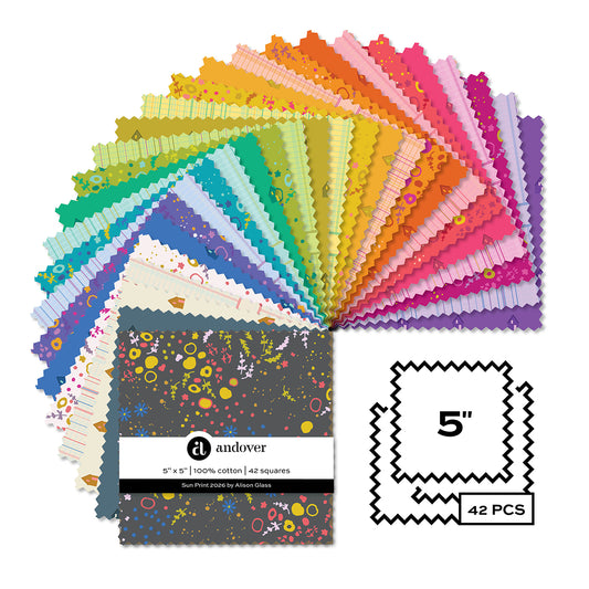 Sun Print 2026 - 5x5 Charm Pack - by Alison Glass with Andover Fabrics
