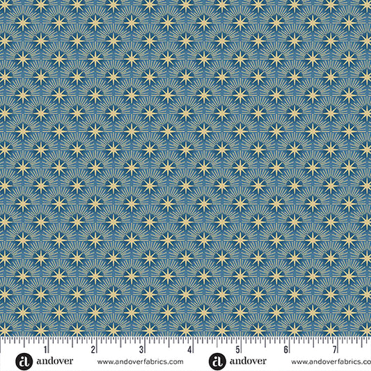 Luna by Makower UK - Blue Glow (Half Yard Cut) with Andover Fabrics