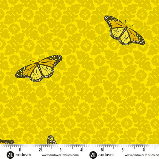 Sun Print 2024 - Camouflage in Sulphur - by Alison Glass with Andover Fabric