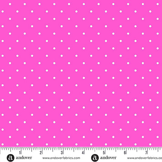 Simply Spot - Hot Pink - by Andover Fabrics