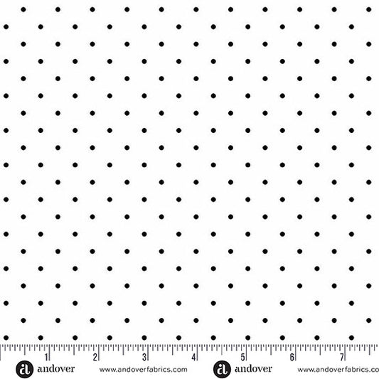Simply Spot - White - by Andover Fabrics