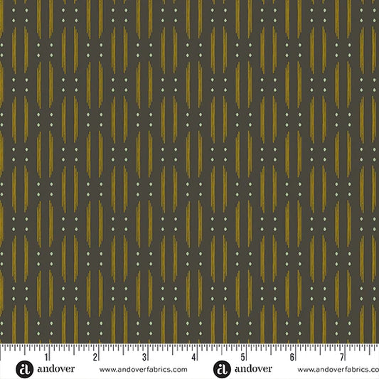 Winged Garden - Renewal Rhythms in Midnight - by Alexandra Bordallo with Andover Fabrics